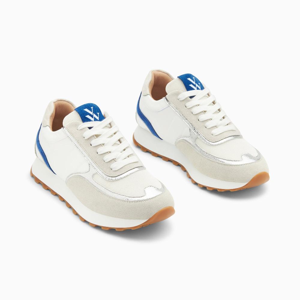 Vanessa Wu Baskets Lucie Gris Et Argent à Semelle Running