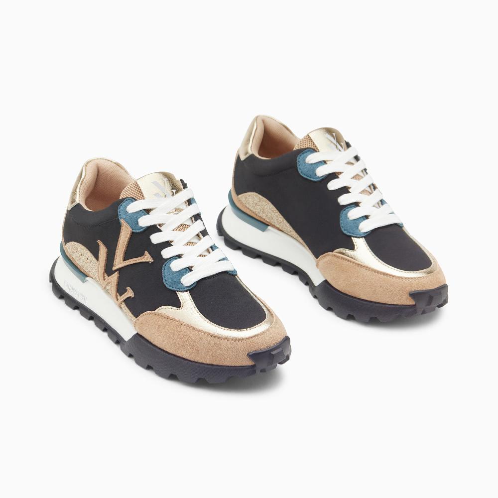 Vanessa Wu Baskets Monogramme Caterina Noir à Semelle Running