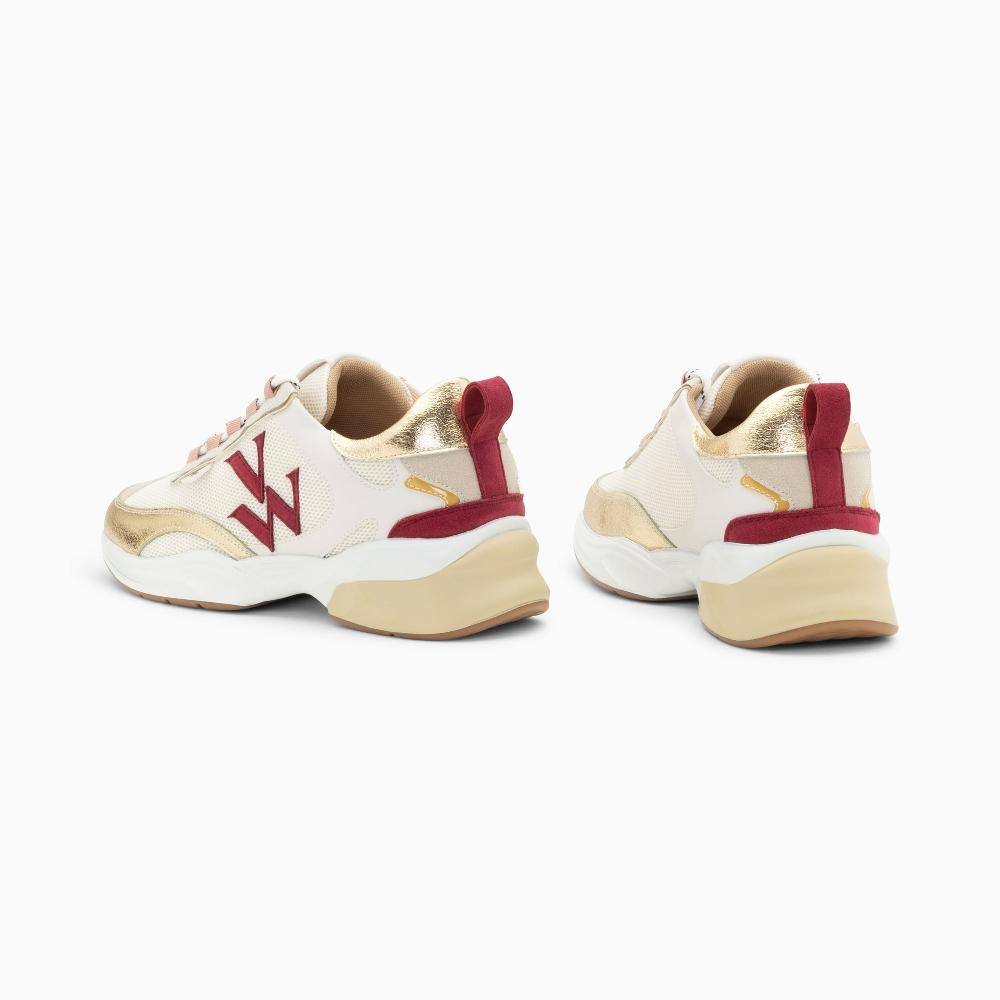 Vanessa Wu Baskets Monogramme Clémence Pourpre Et Or à Semelle Graphique