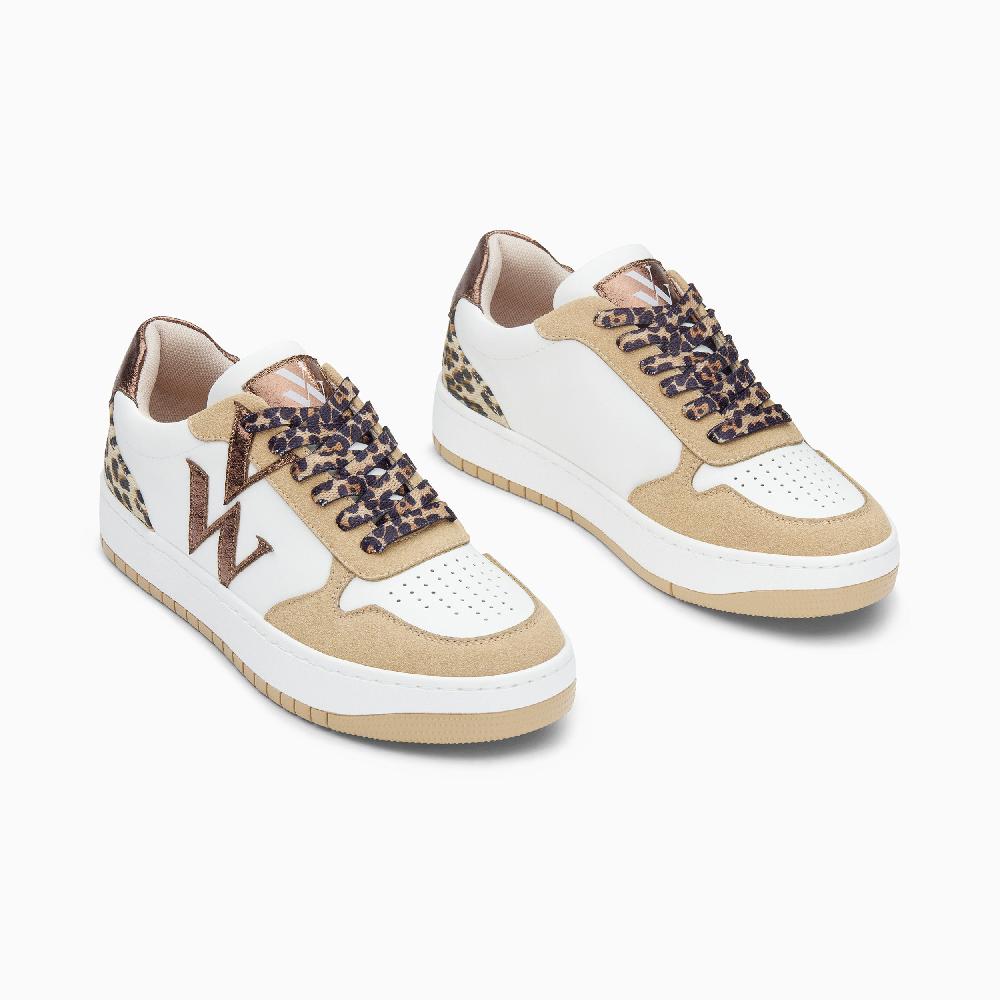 Vanessa Wu Baskets Monogramme Esmée Blanc Et Bronze