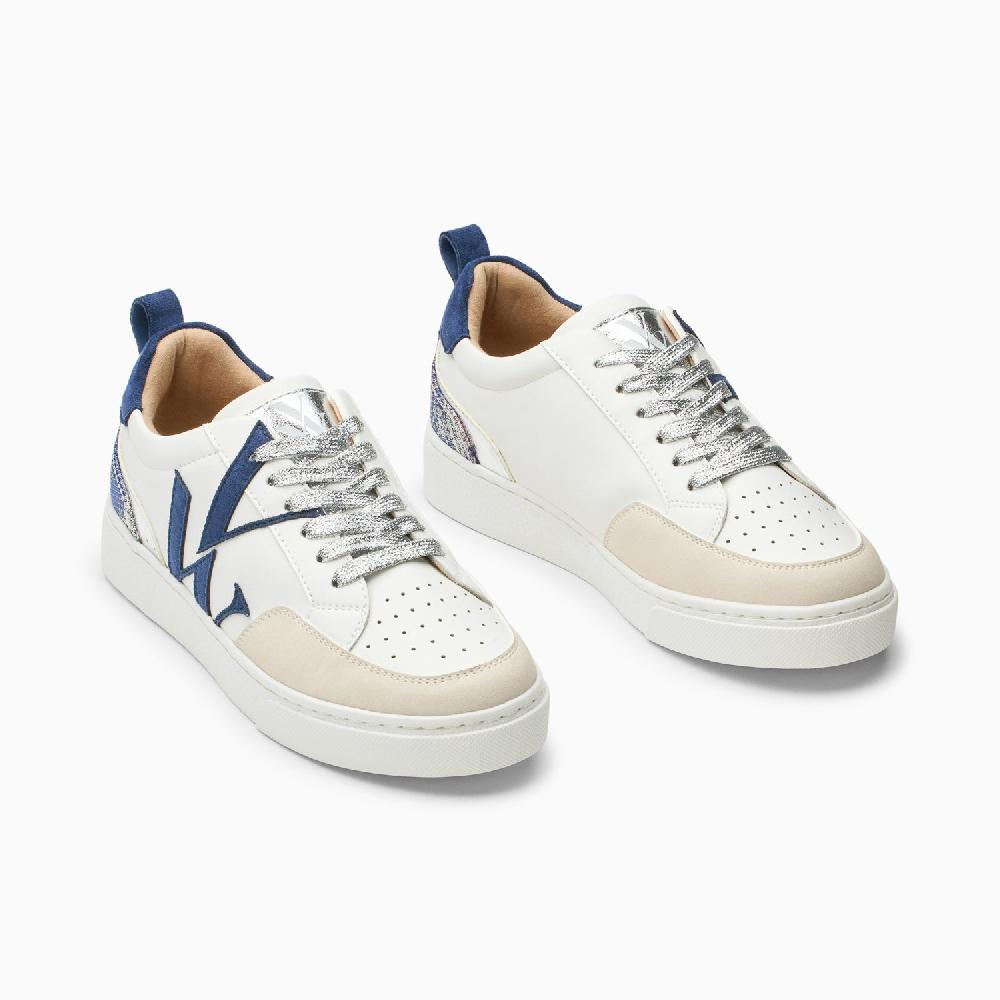 Vanessa Wu Baskets Monogramme Gabriella Blanc Et Bleu