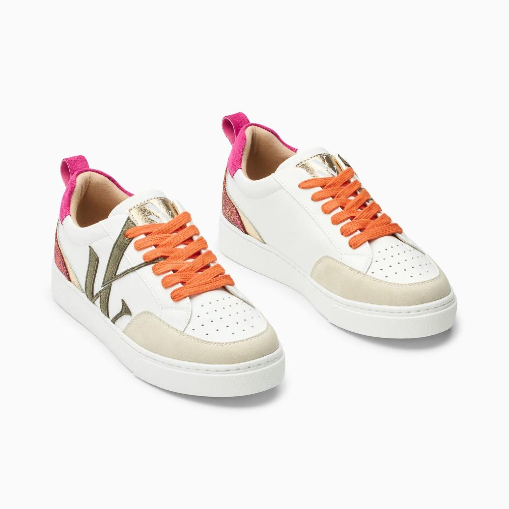 Vanessa Wu Baskets Monogramme Gabriella Blanc Et Orange