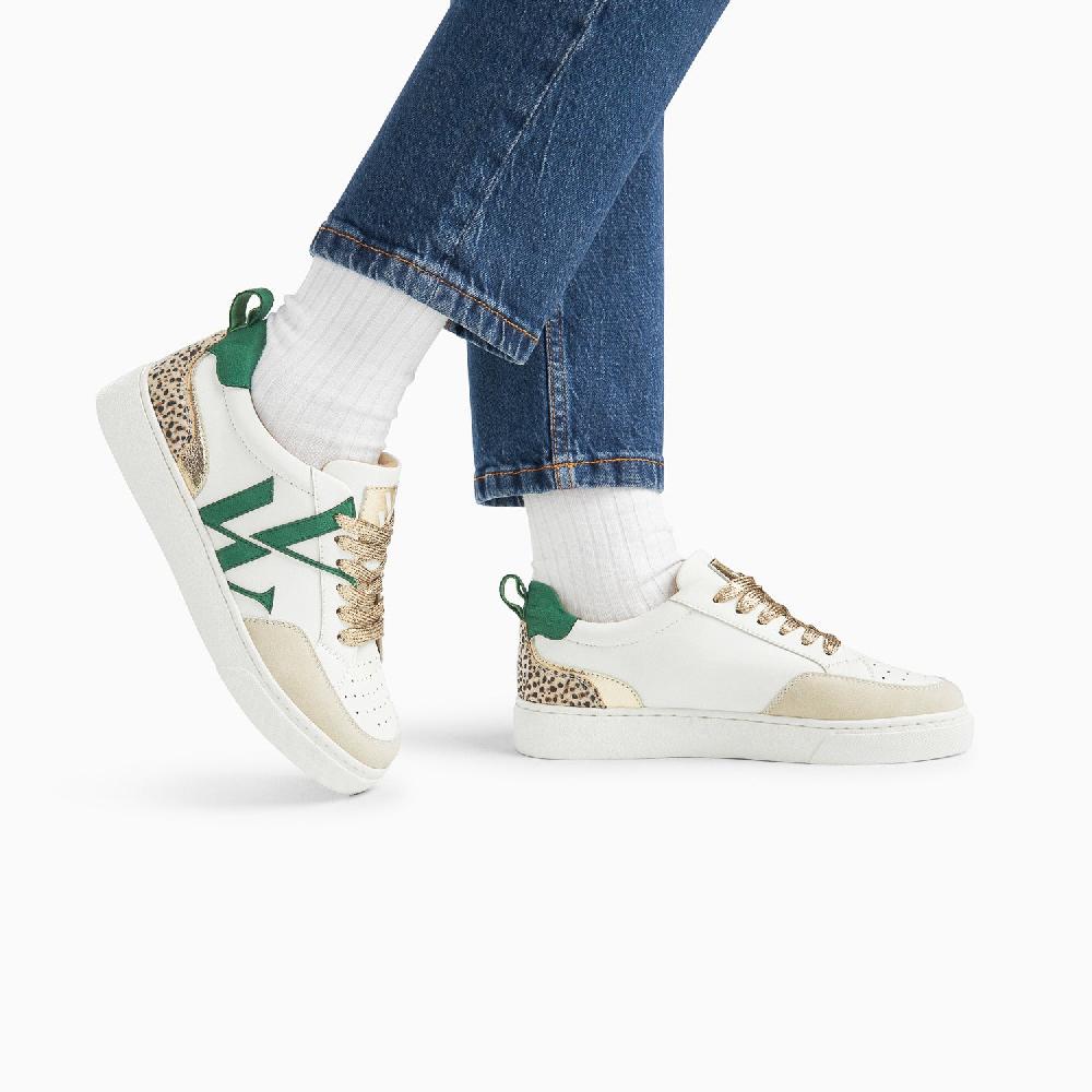 Vanessa Wu Baskets Monogramme Gabriella Blanc Et Vert