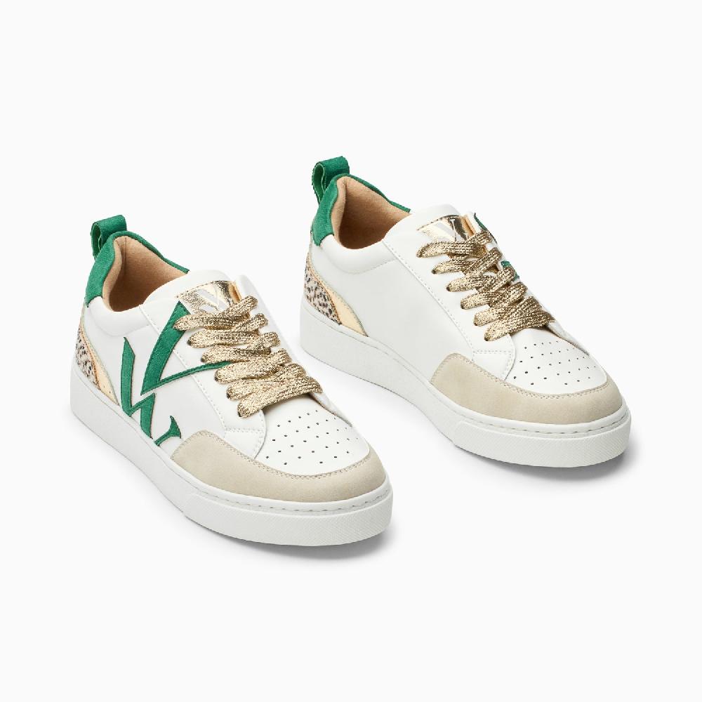 Vanessa Wu Baskets Monogramme Gabriella Blanc Et Vert