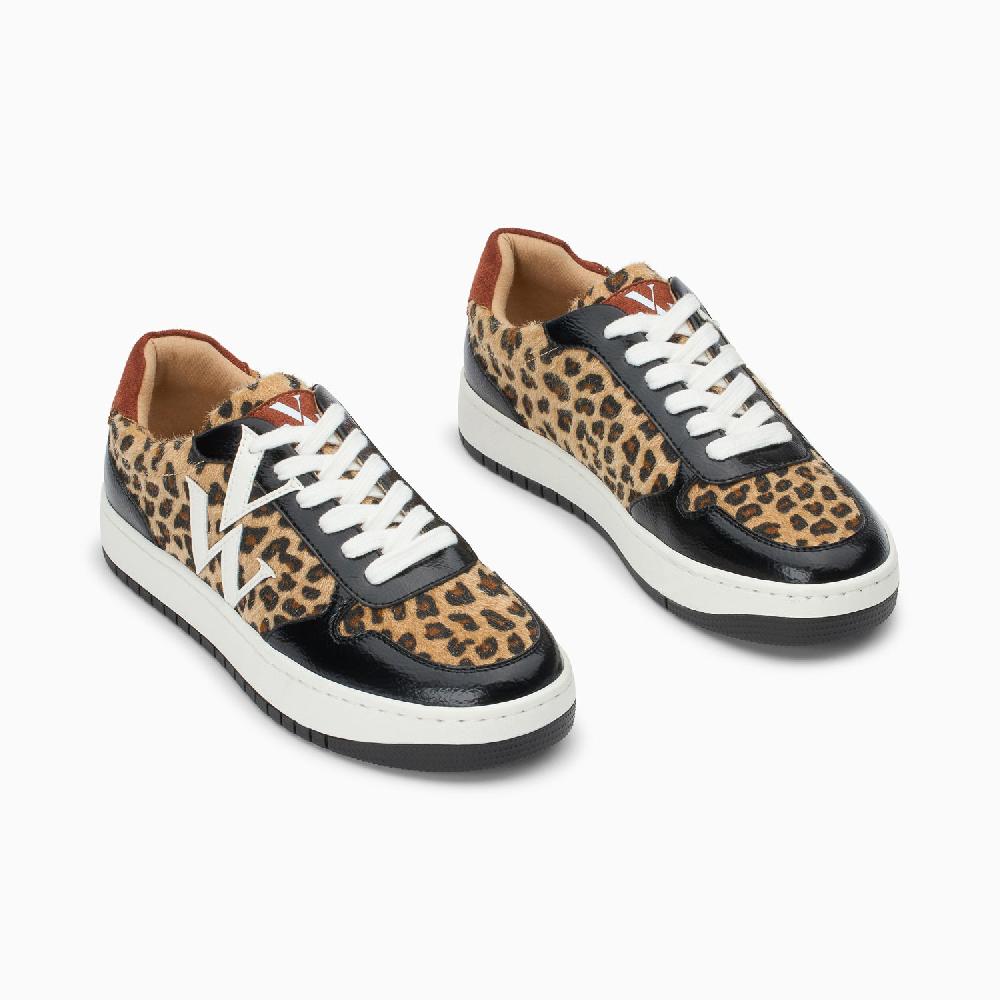 Vanessa Wu Baskets Monogramme Kasia Léopard à Lacets