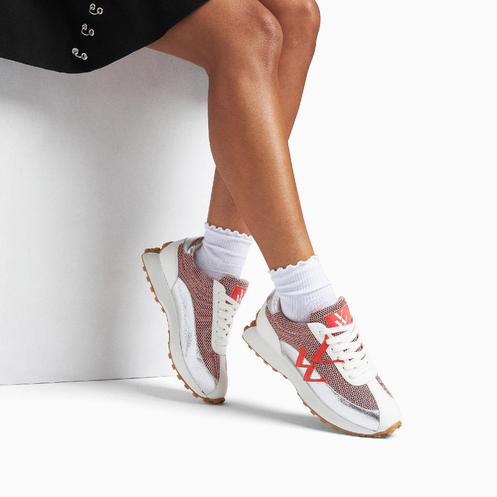 Vanessa Wu Baskets Monogramme Mona Rose Et Argent à Semelle Running