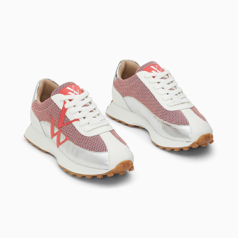 Vanessa Wu Baskets Monogramme Mona Rose Et Argent à Semelle Running