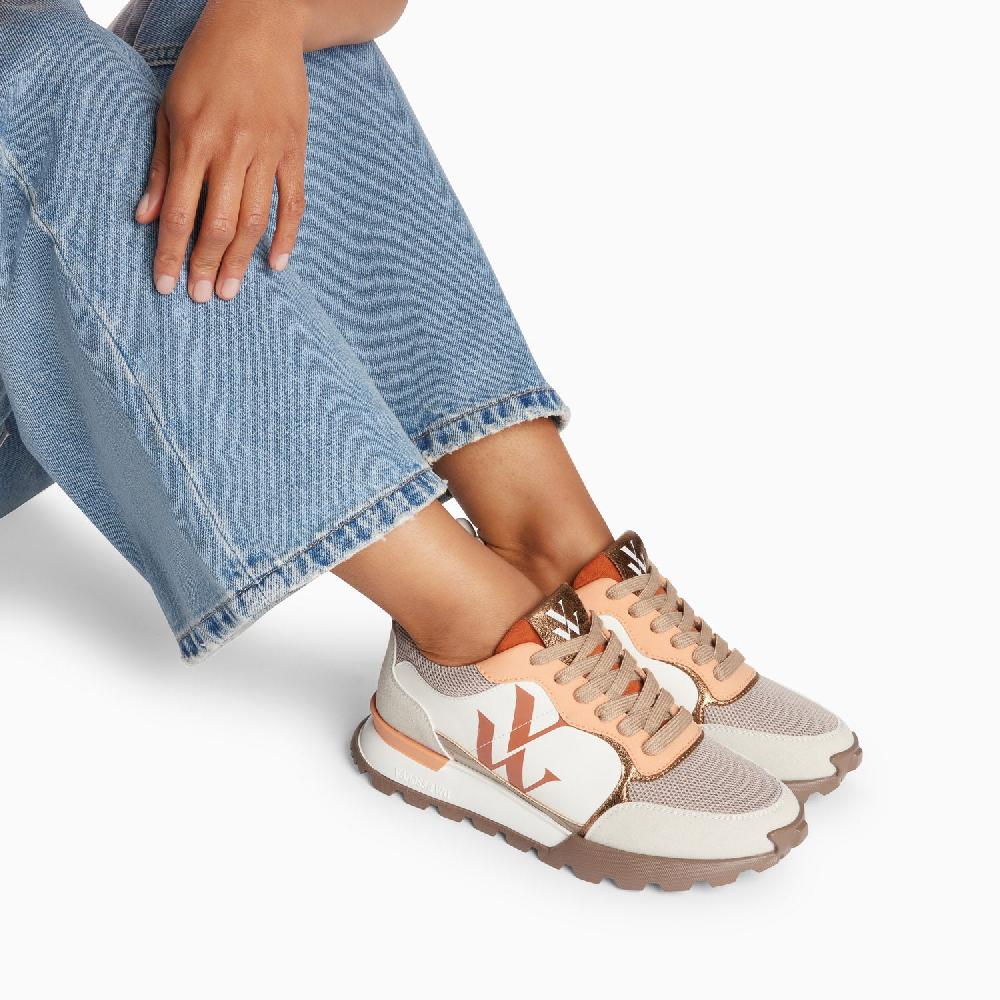 Vanessa Wu Baskets Monogramme Ombeline Orange à Semelle Running