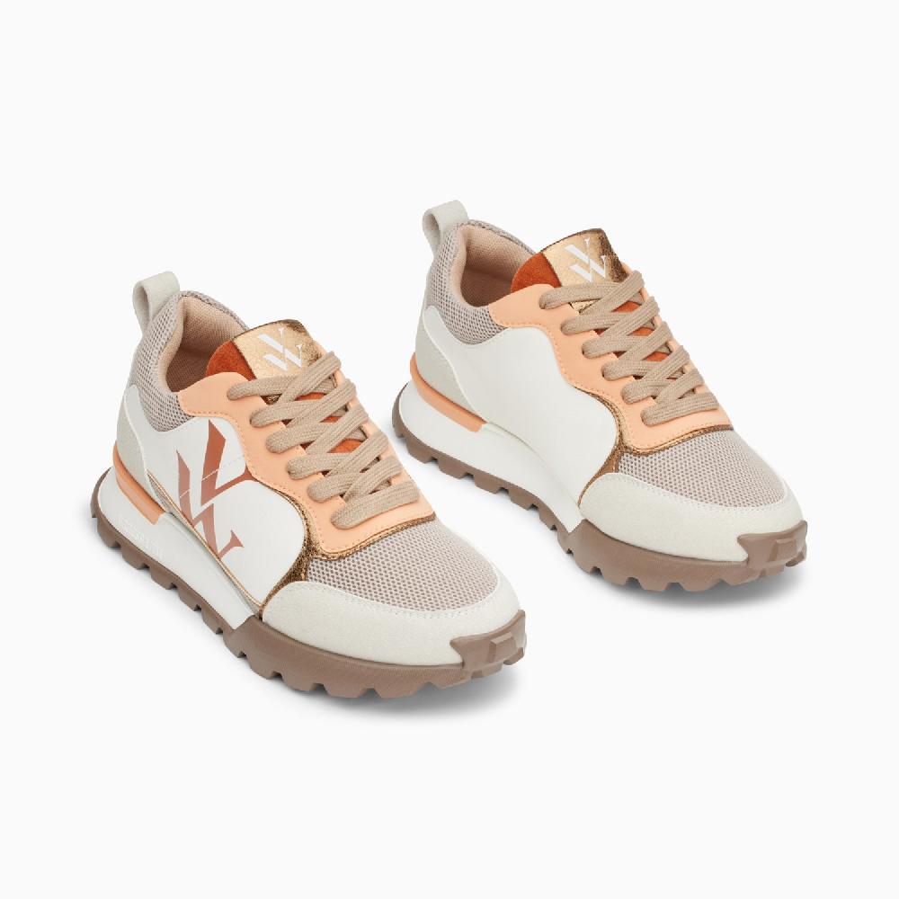 Vanessa Wu Baskets Monogramme Ombeline Orange à Semelle Running