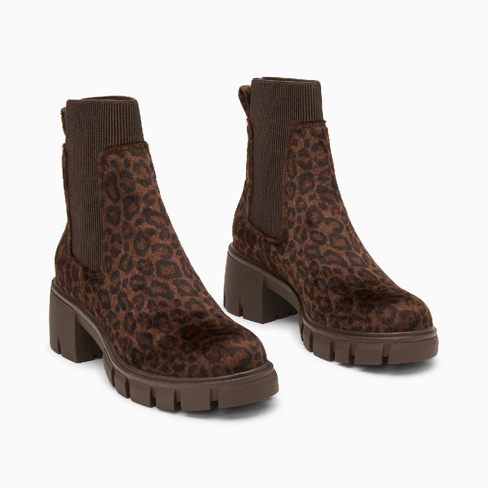 Vanessa Wu Bottines Chelsea Annie Léopard à Talon Cranté
