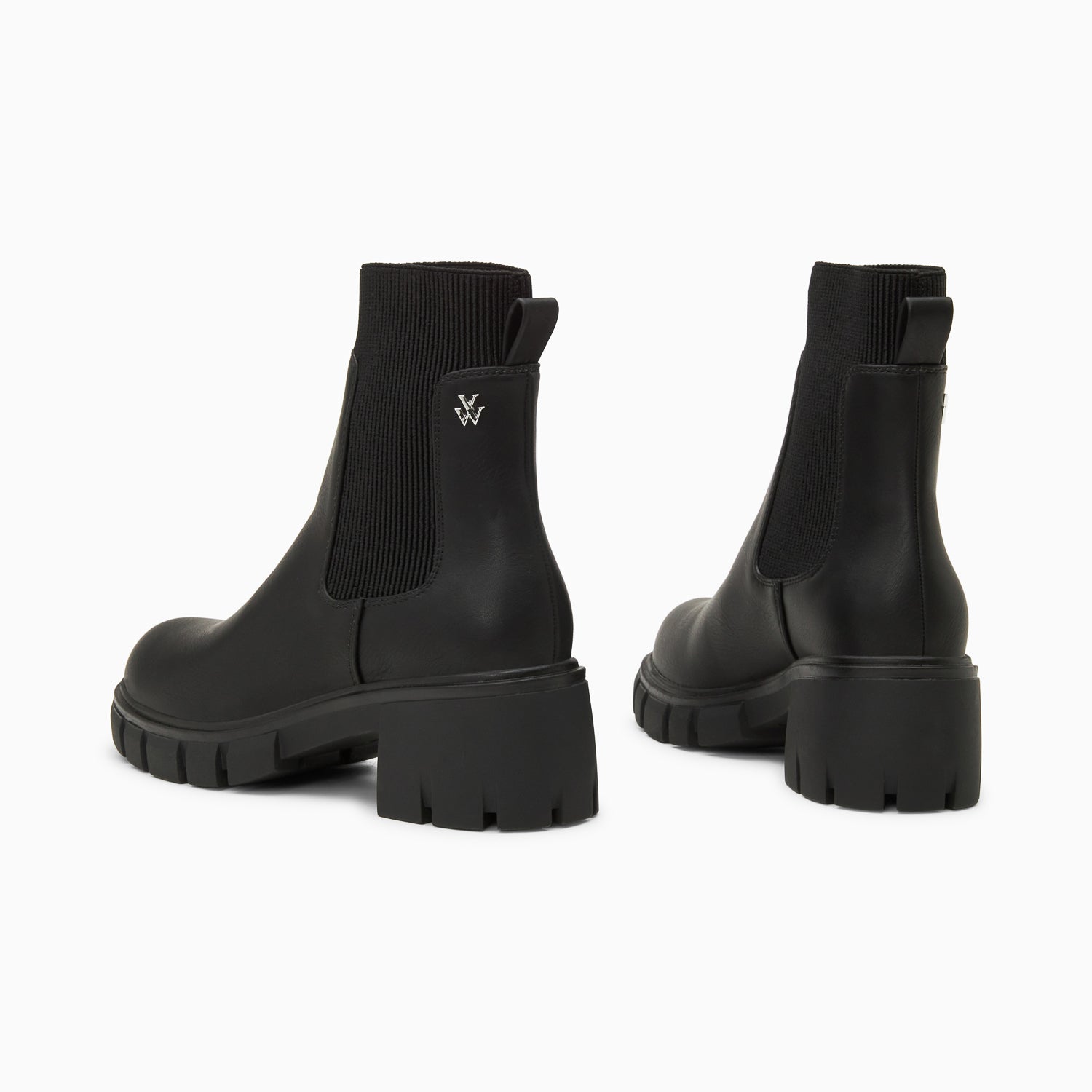 Vanessa Wu Bottines Chelsea Annie Noires à Talon Cranté