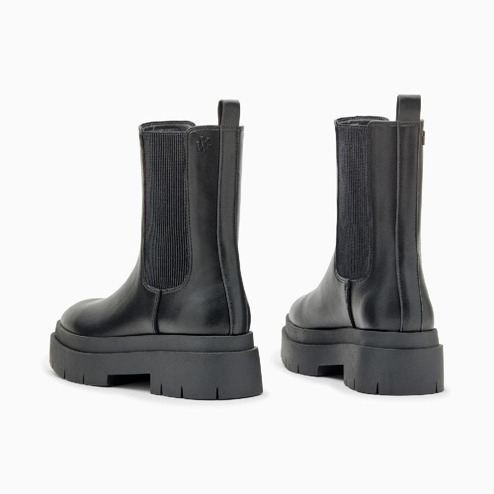 Vanessa Wu Bottines Chelsea Océane Noires à Plateforme Crantée