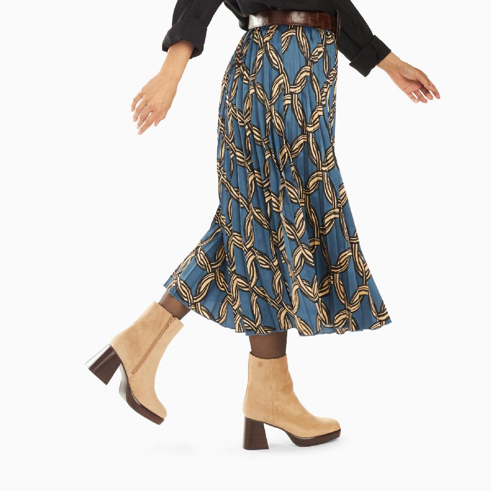 Vanessa Wu Bottines Marina Beiges à Plateforme Et Talon Bois