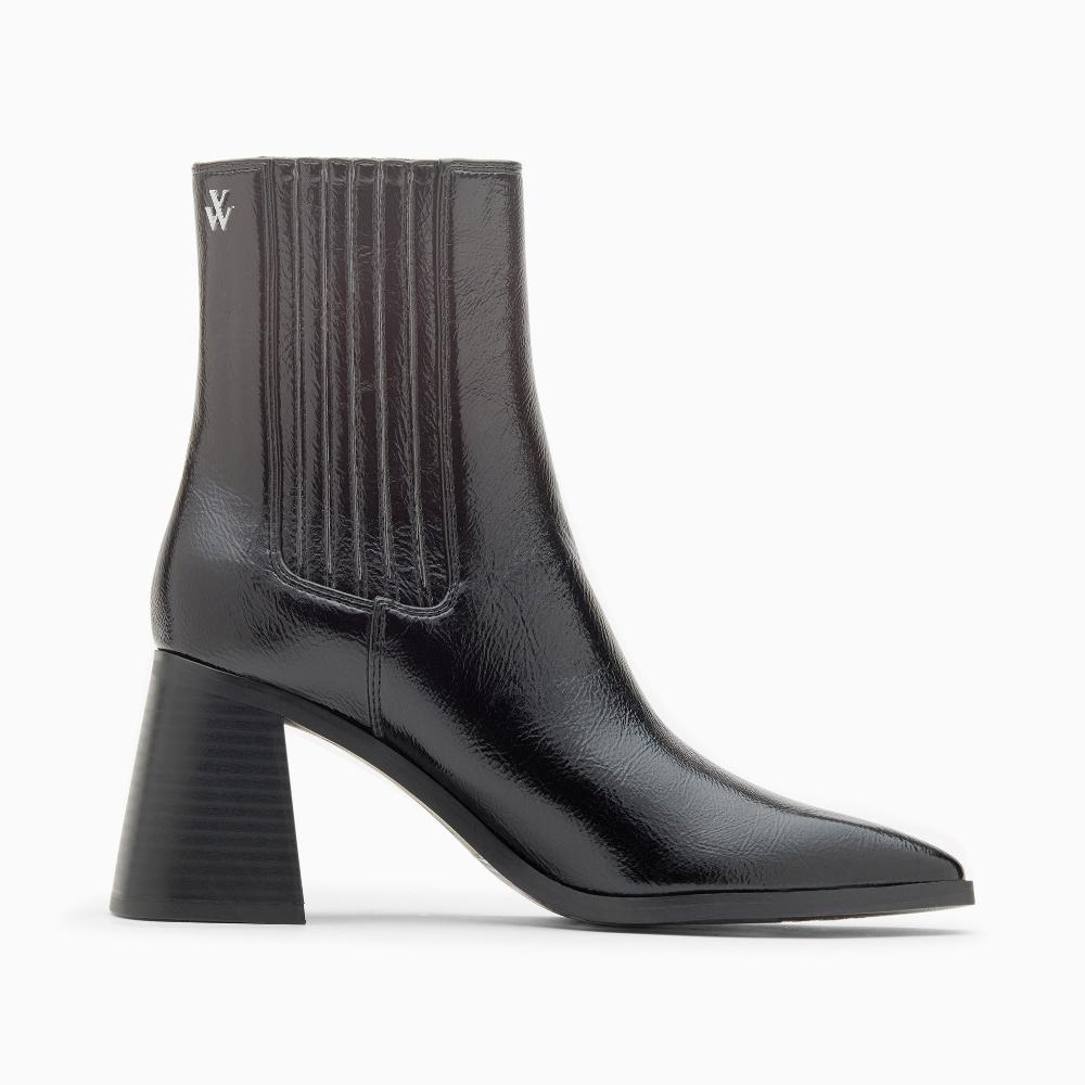 vanessa wu Bottines montantes Taylor noires à talon trapèze