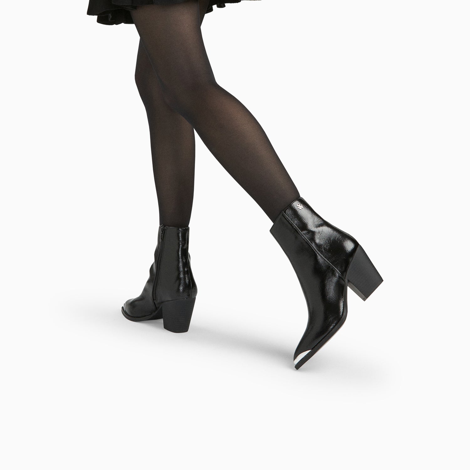 Vanessa Wu Bottines Santiags Amandine Noires à Talon