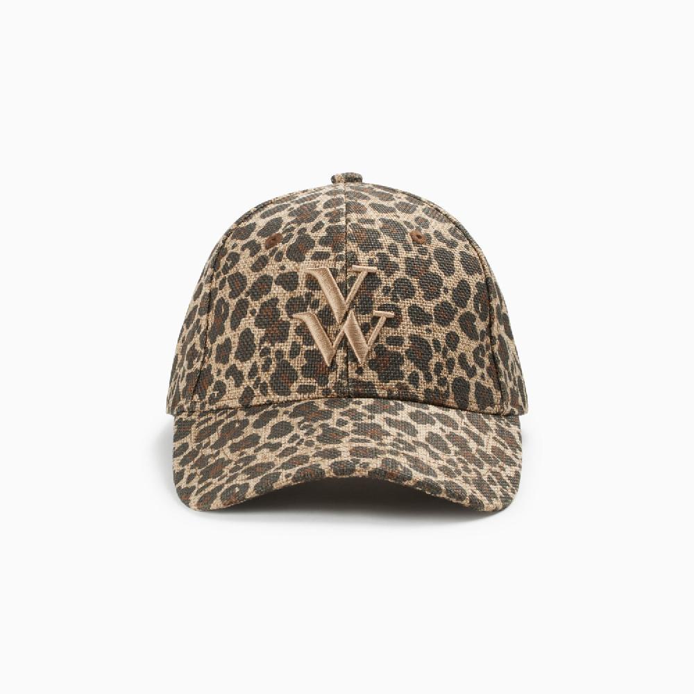 Vanessa Wu Casquette Clem Léopard à Monogramme Brodé