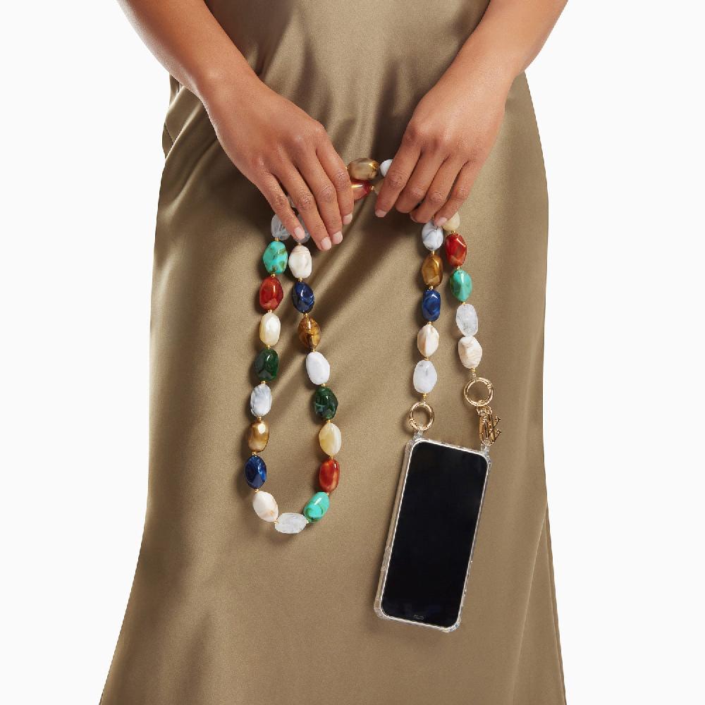 Vanessa Wu Chaîne De Téléphone Livia En Pierres Multicolores