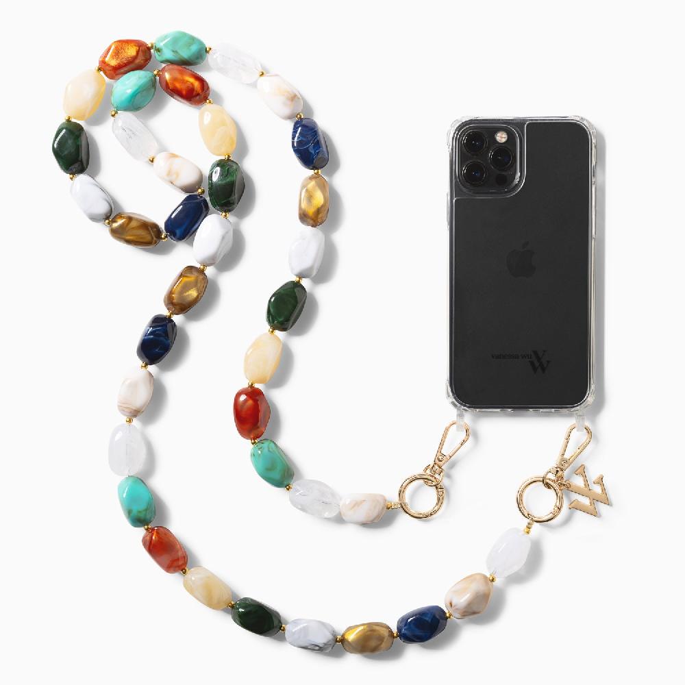 Vanessa Wu Chaîne De Téléphone Livia En Pierres Multicolores