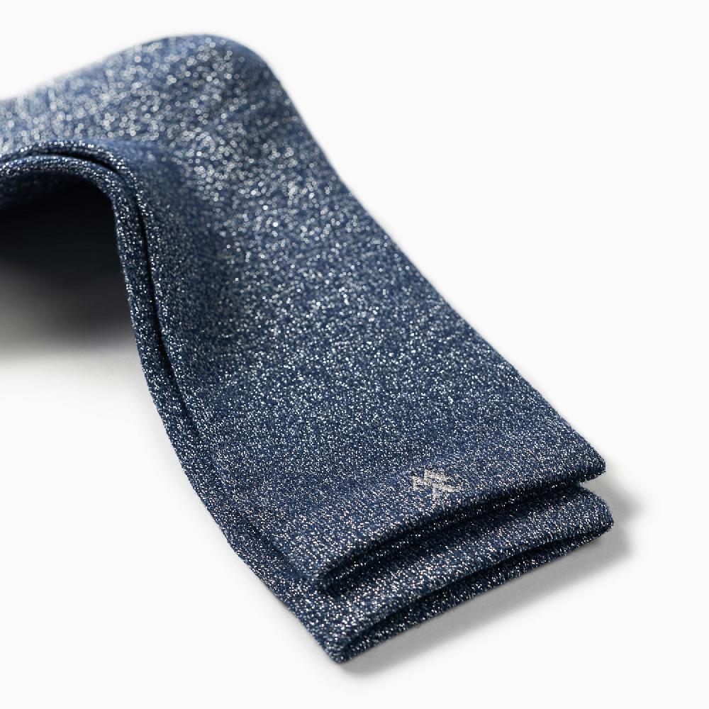 Vanessa Wu Chaussettes Ambre Marine Et Argent Pailleté