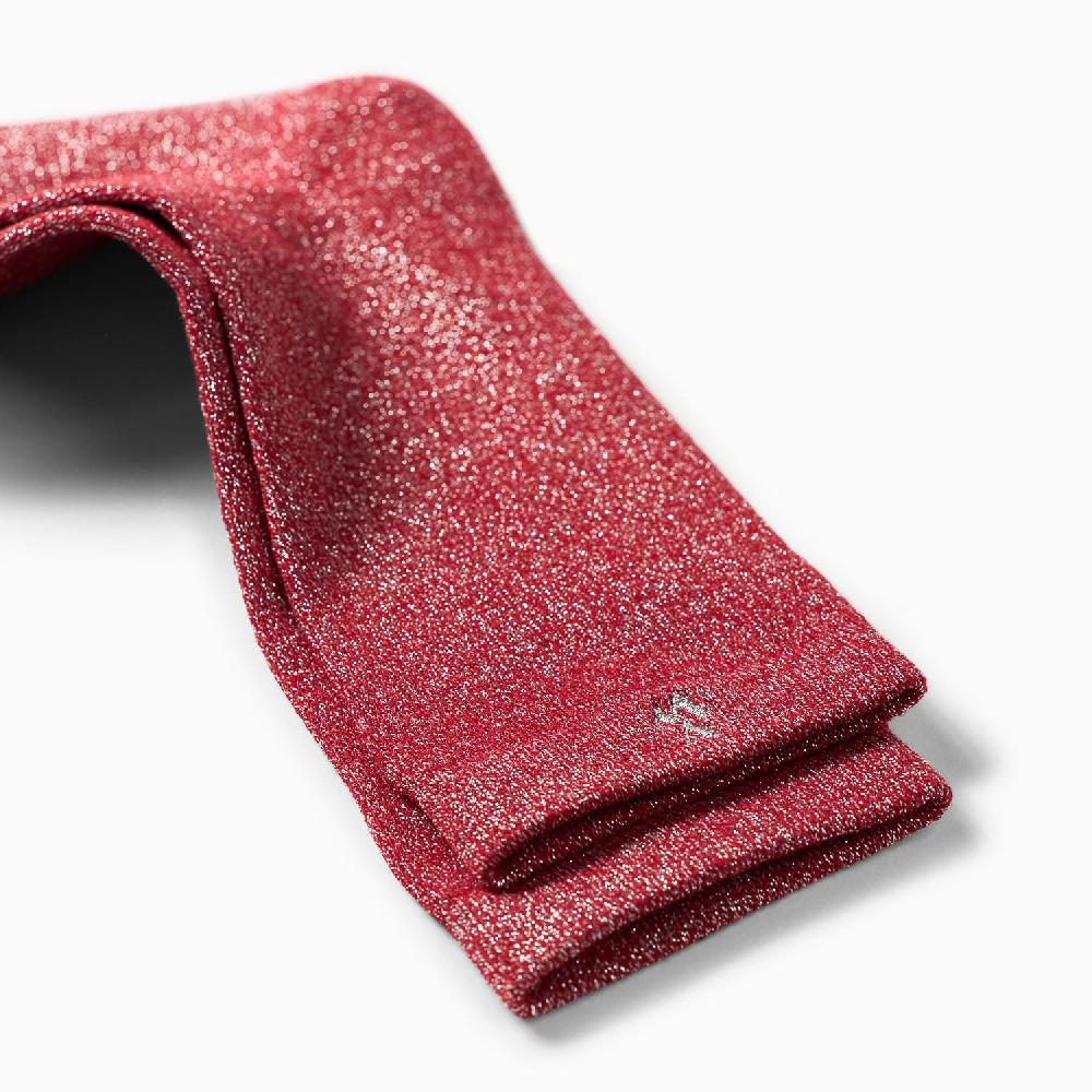Vanessa Wu Chaussettes Ambre Rouge Et Argent Pailleté