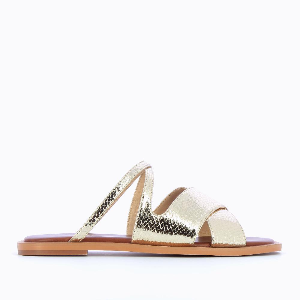 vanessa wu Mules plates Capucine or à brides croisées