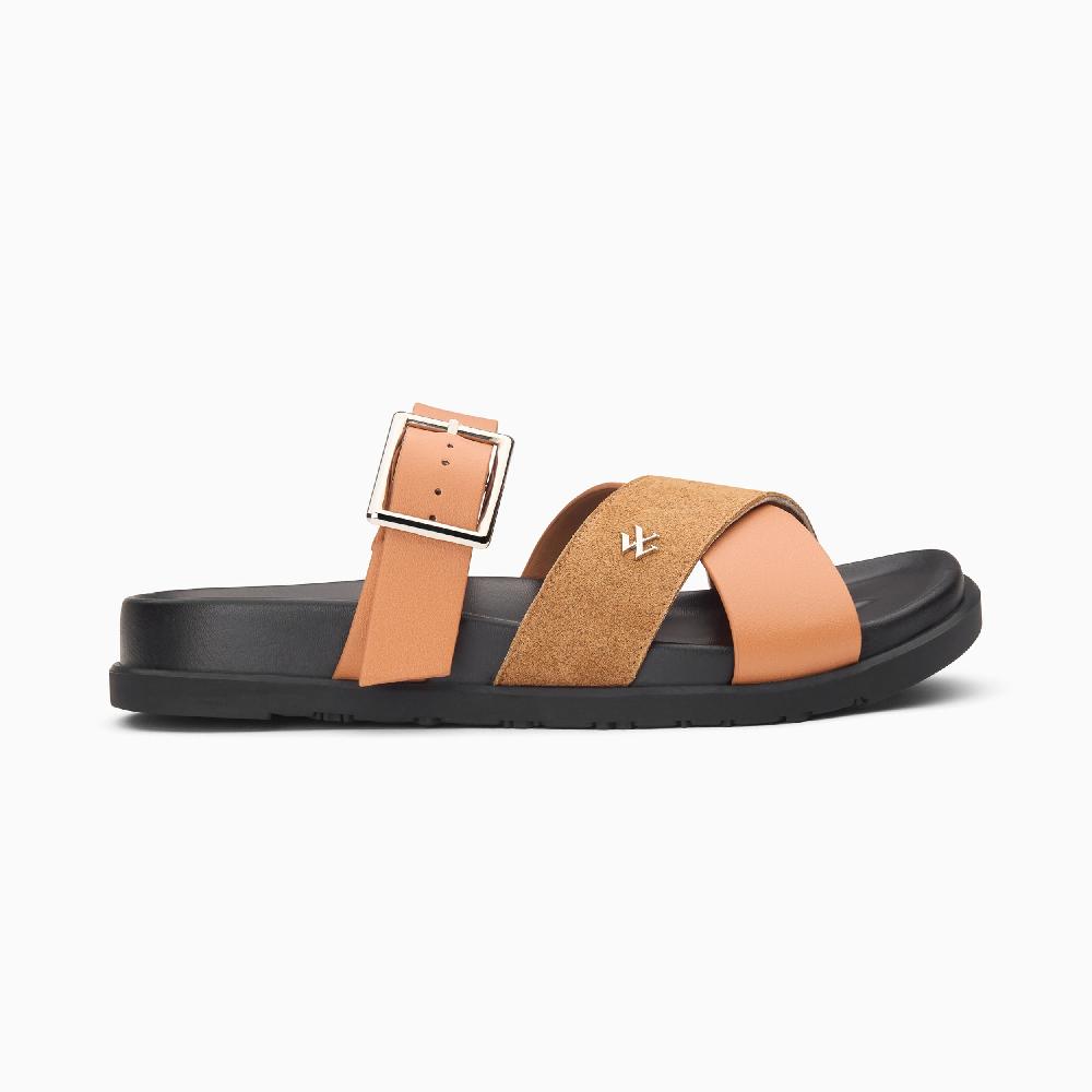 vanessa wu Mules plates Sandy camel à larges brides