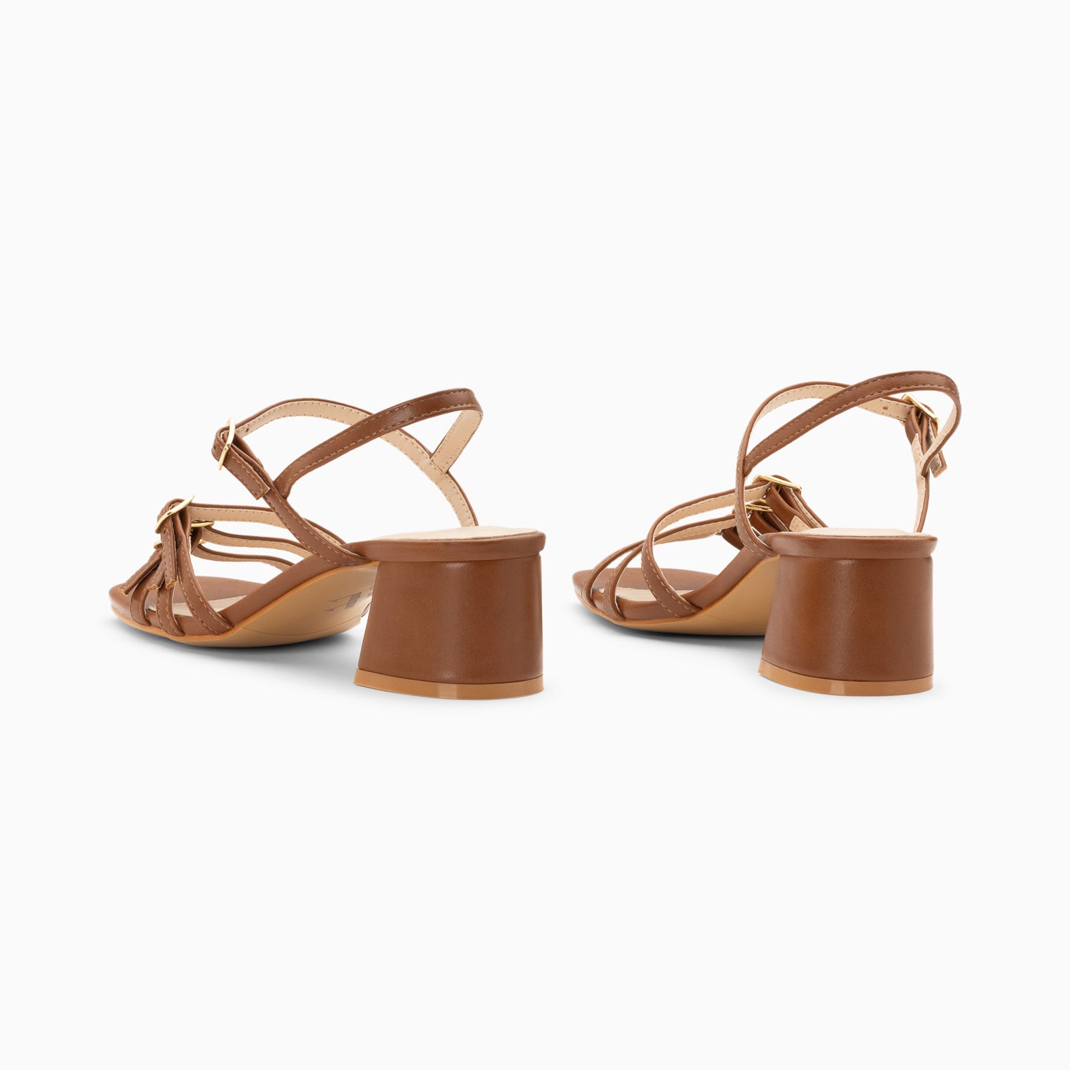 Vanessa Wu Sandales à Talon Alexandra Multibrides Brunes