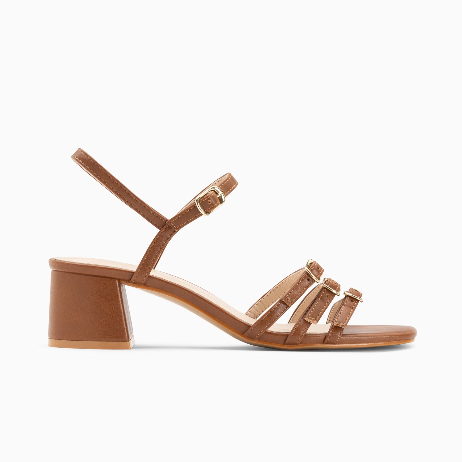 vanessa wu Sandales à talon Alexandra multibrides brunes