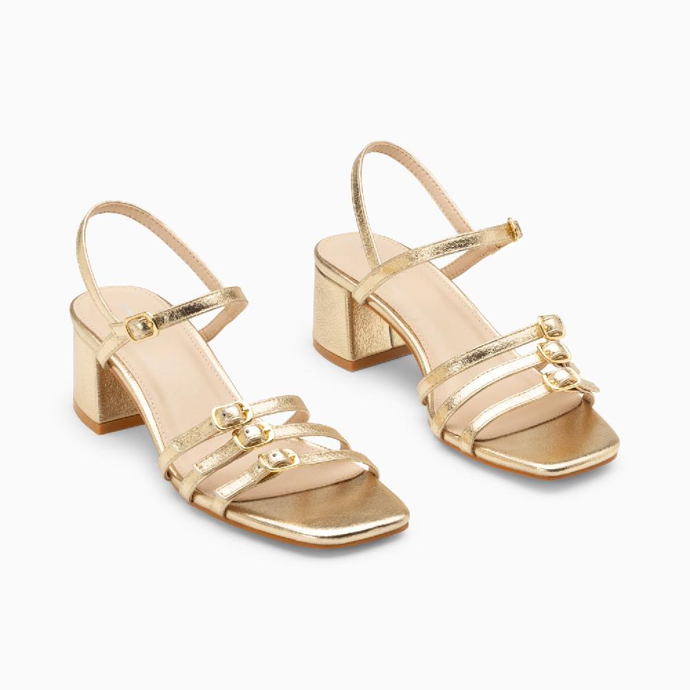 Vanessa Wu Sandales à Talon Alexandra Multibrides Or