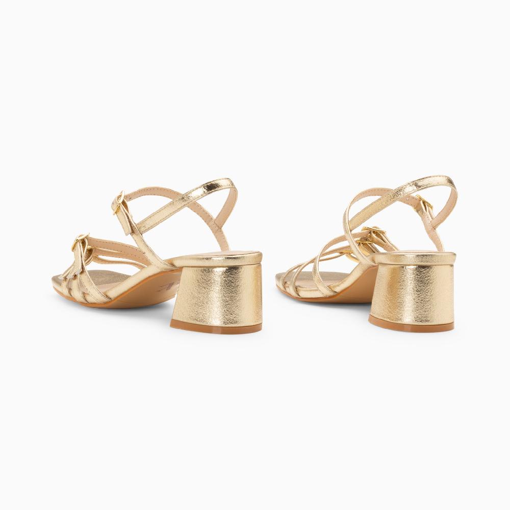 Vanessa Wu Sandales à Talon Alexandra Multibrides Or