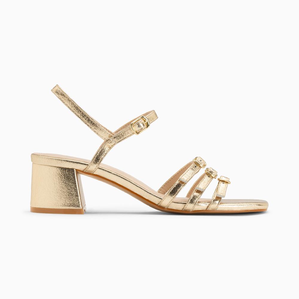 vanessa wu Sandales à talon Alexandra multibrides or