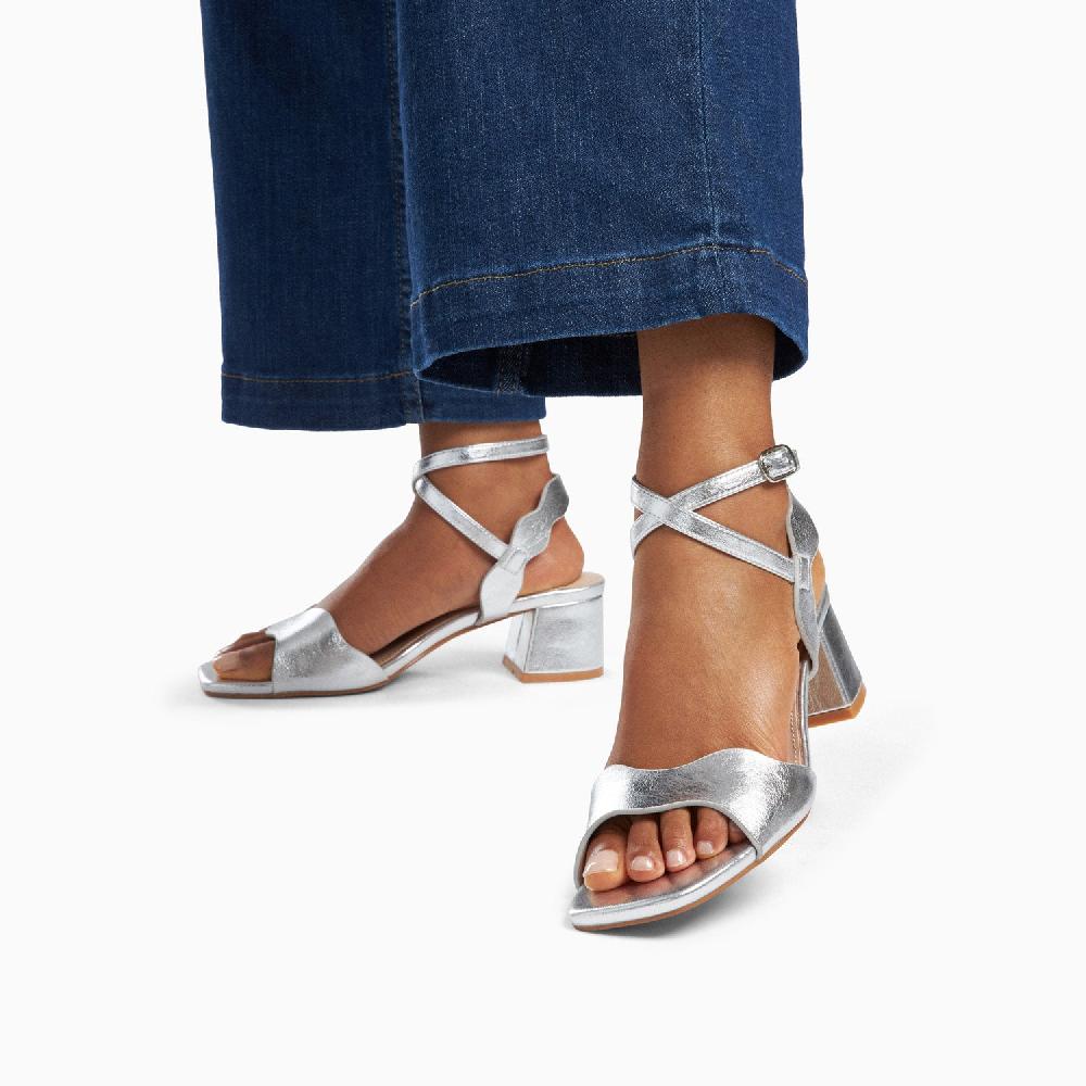 Vanessa Wu Sandales à Talon Melodie Argent à Brides