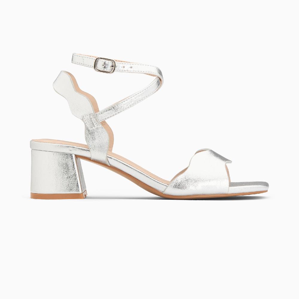 vanessa wu Sandales à talon Melodie argent à brides
