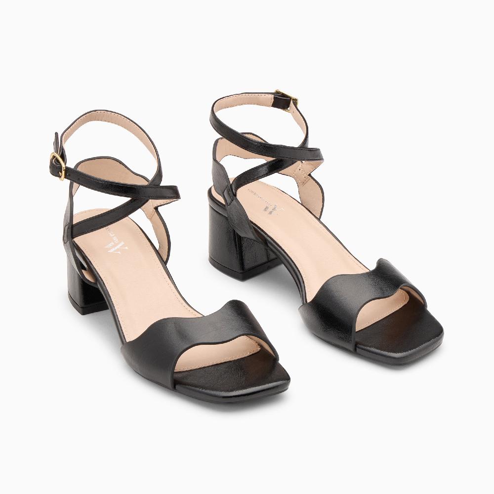 Vanessa Wu Sandales à Talon Melodie Noires à Brides