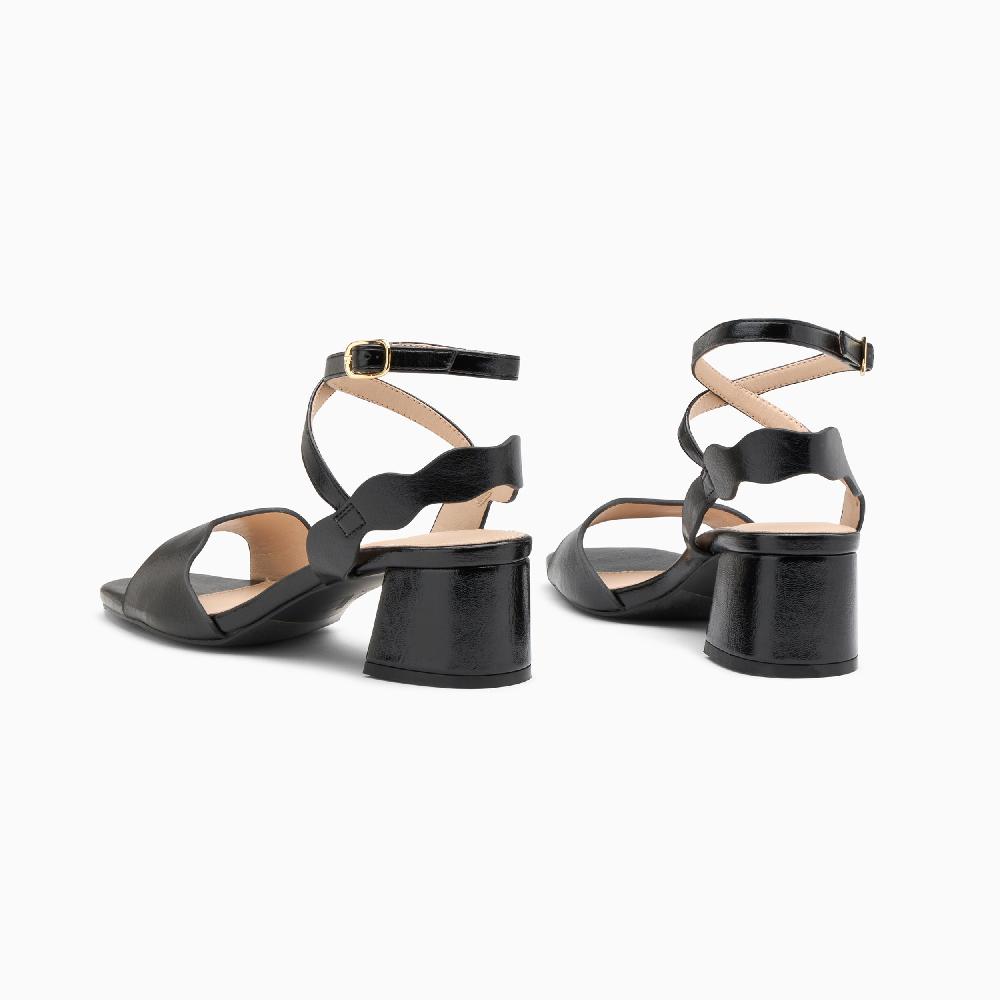 Vanessa Wu Sandales à Talon Melodie Noires à Brides