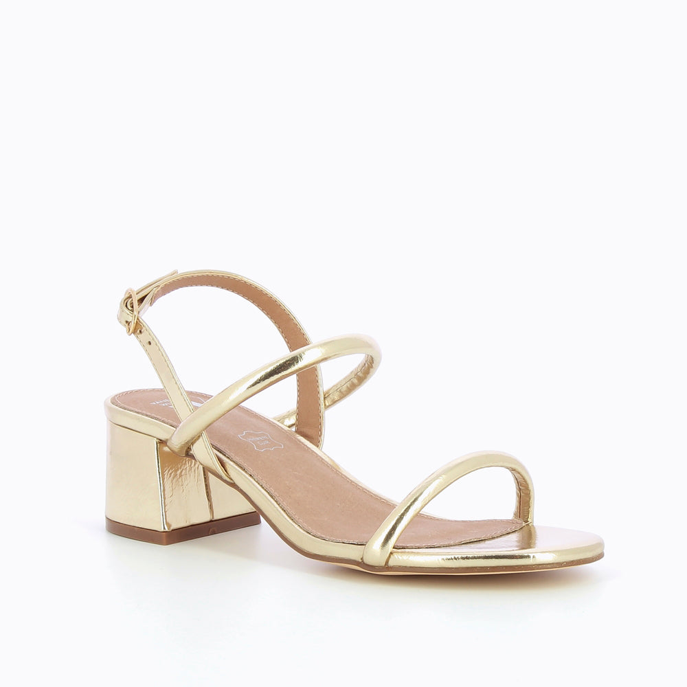 Vanessa Wu Sandales à Talon Minimalistes Cynthia Or