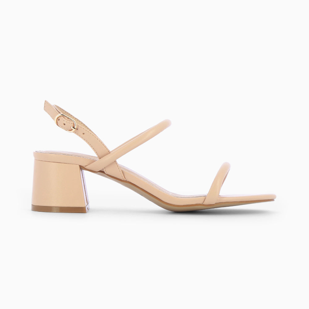 vanessa wu Sandales à talon minimalistes Oriane nude