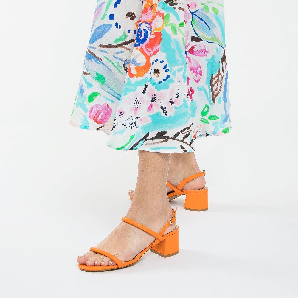 Vanessa Wu Sandales à Talon Minimalistes Oriane Orange