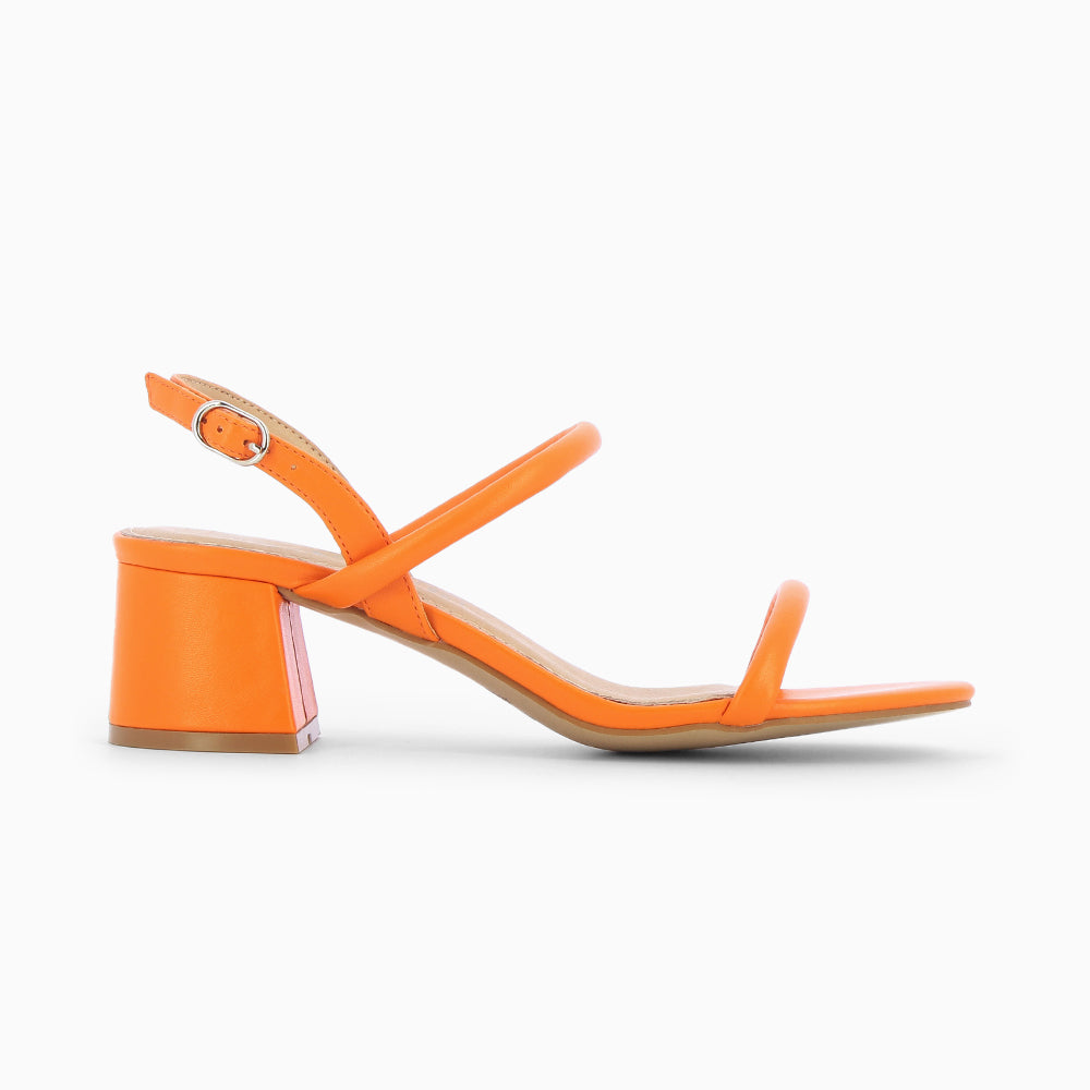 vanessa wu Sandales à talon minimalistes Oriane orange