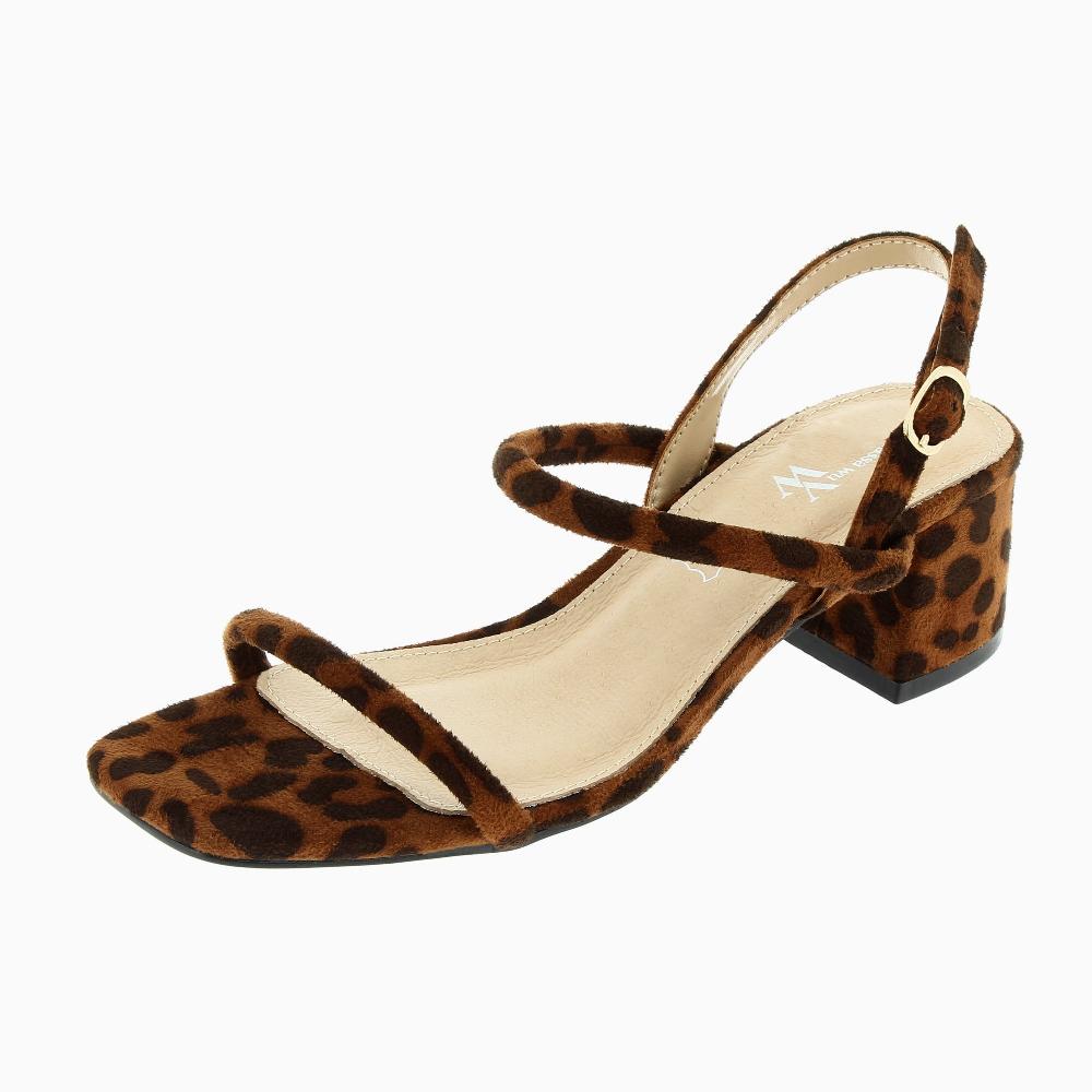 Vanessa Wu Sandales à Talon Minimalistes Romy Léopard