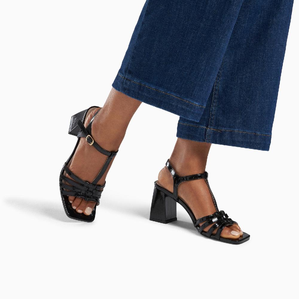 Vanessa Wu Sandales Alex Multibrides Noires à Talon Haut