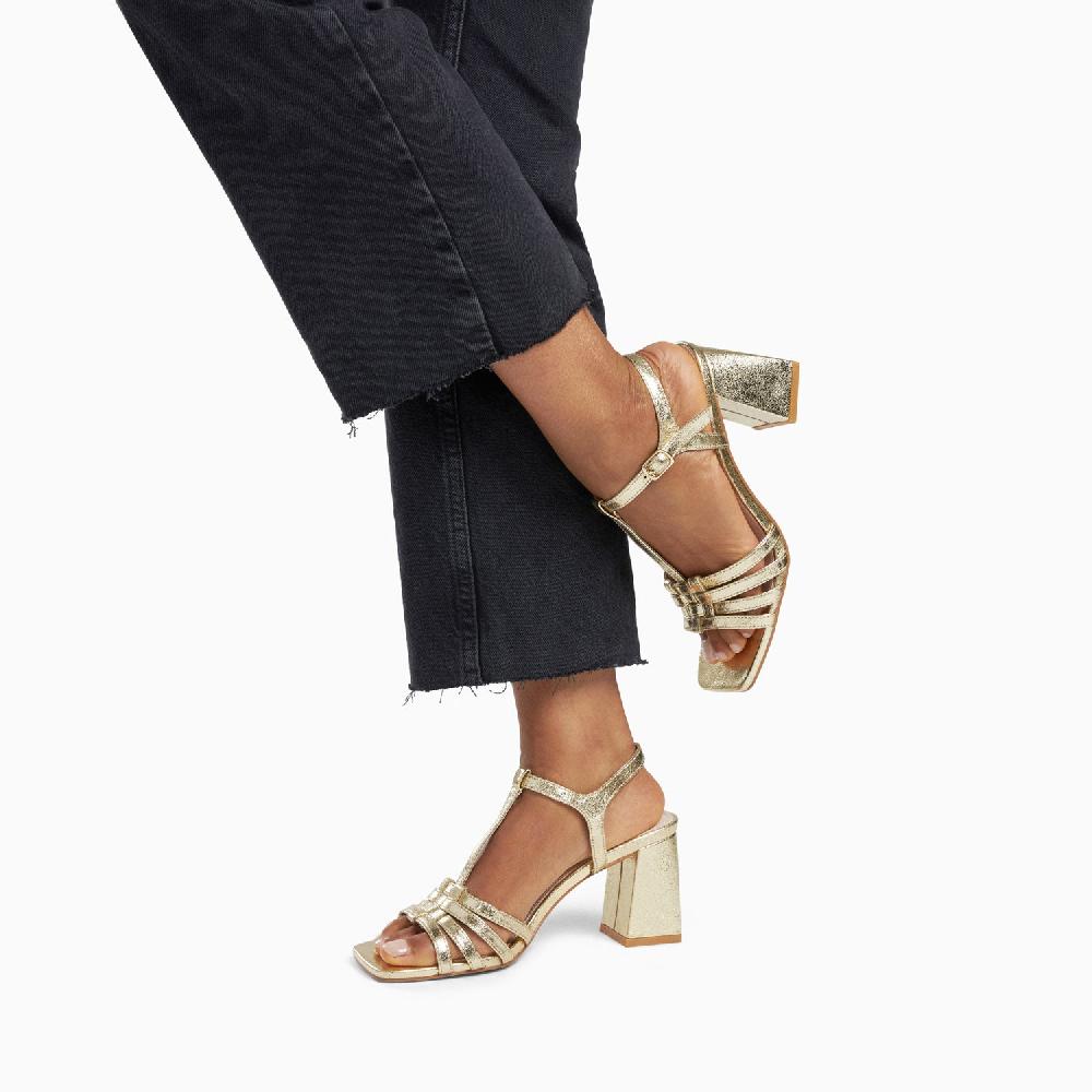 Vanessa Wu Sandales Alex Multibrides Or à Talon Haut