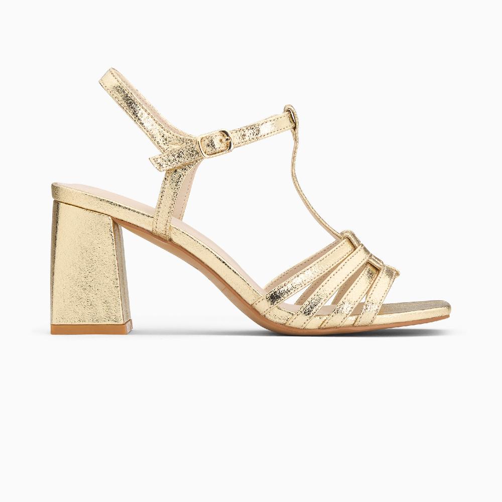 vanessa wu Sandales Alex multibrides or à talon haut