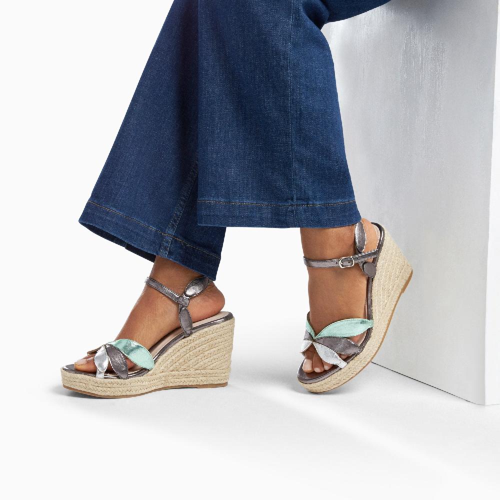 Vanessa Wu Sandales Compensées Lenaëlle Multicolores