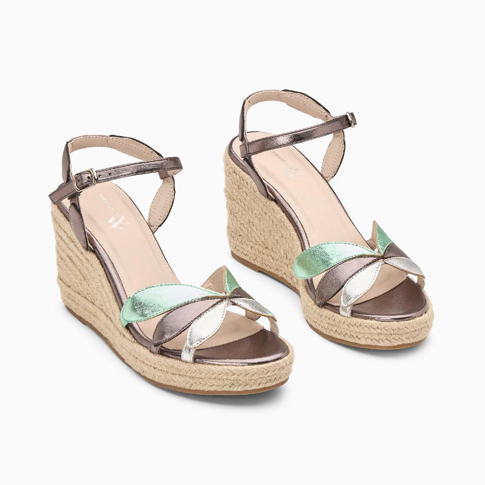 Vanessa Wu Sandales Compensées Lenaëlle Multicolores