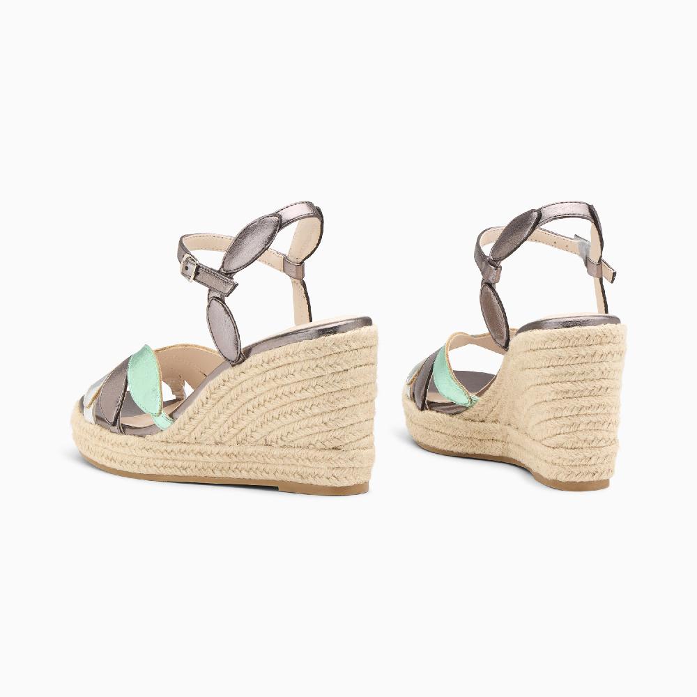 Vanessa Wu Sandales Compensées Lenaëlle Multicolores