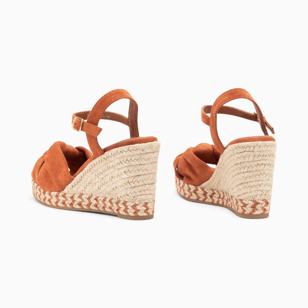 Vanessa Wu Sandales Compensées Nouées Céline Brique