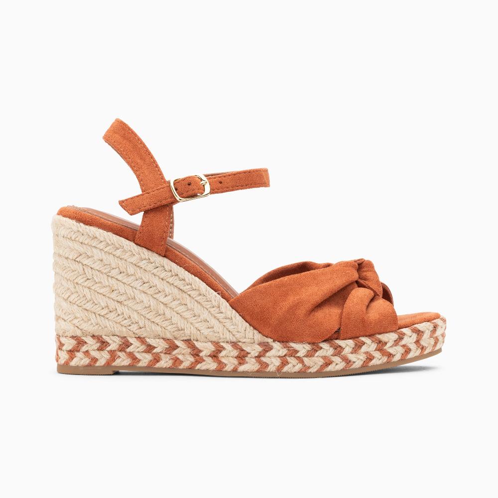 vanessa wu Sandales compensées nouées Céline brique