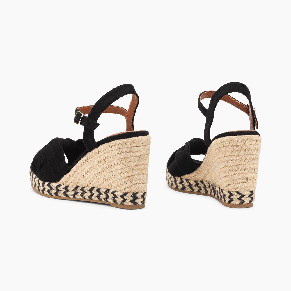 Vanessa Wu Sandales Compensées Nouées Céline Noires