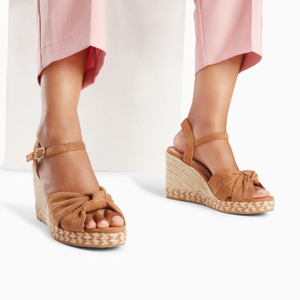 Vanessa Wu Sandales Compensées Nouées Georgina Camel